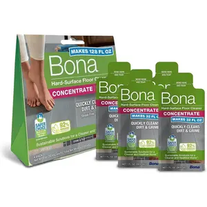 Bona Multi-Surface Cleaner Concentrate - 1 fl oz - 4-Pack - Residue-Free Solution for Bona Spray Mop and Spray Bottle Refill - For Stone, Tile, Laminate, and Vinyl Floors