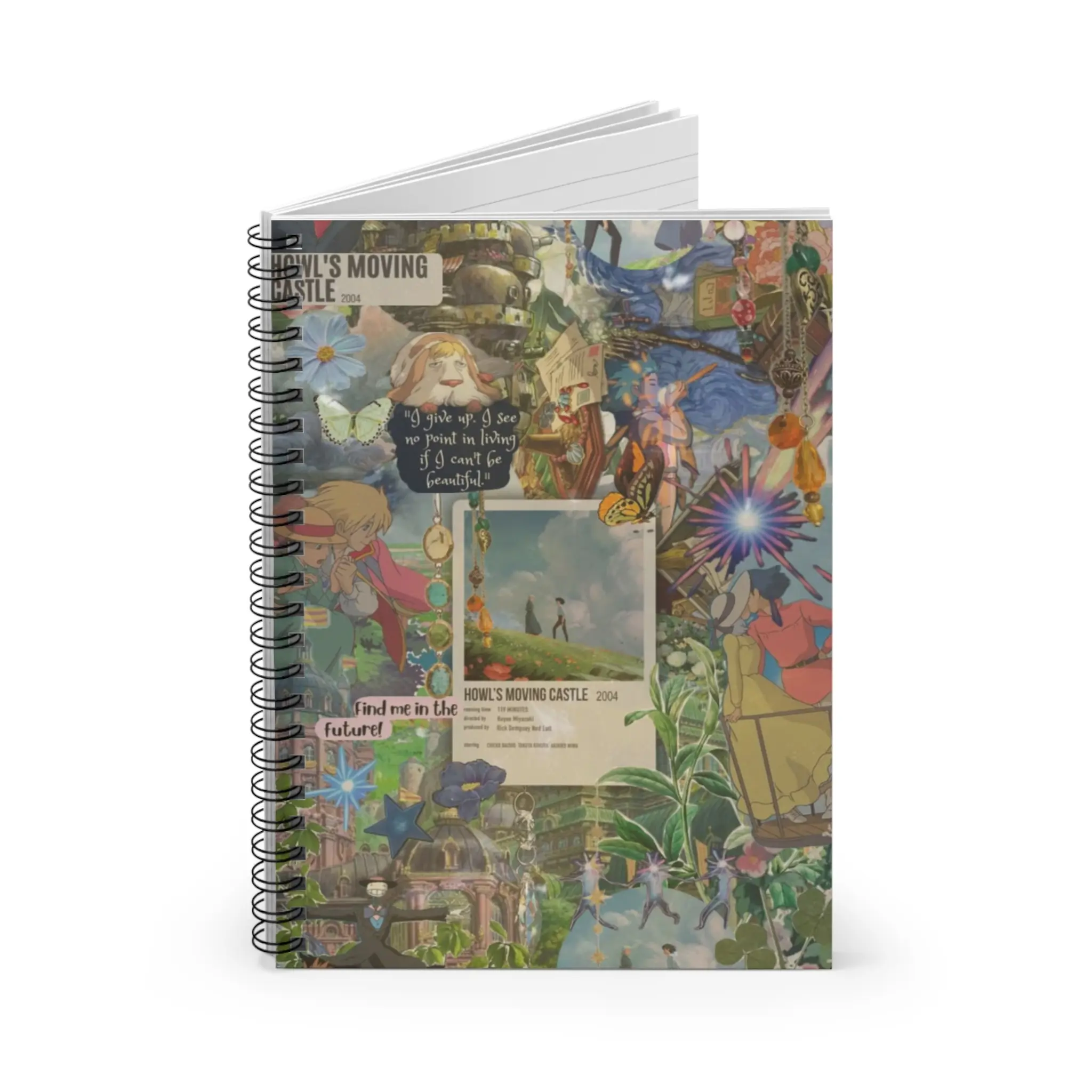 Everything's Ghibli Studio Accessories Store - (10 Special Designs) Howl's Moving Castle Collection Inspired Notebooks Anime Journal Ghibli Gifts Stationery Cute Notes 90gsm Paper Metal Spiral Binding Eco-Friendly Stationery Cute Notes