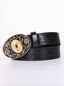Vintage Scorpion Design Buckle Belt, Western Belt Buckles, Fashionable Animal Design Belt for Women & Men, Casual Waistband for Jeans Trousers
