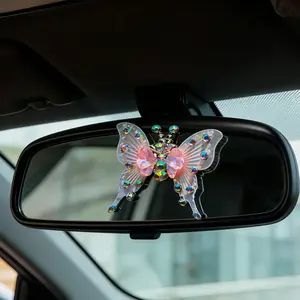 8Pcs Pink Butterfly Air Vent Clips 4 Pcs/Set Metal Fresheners Diffuser Cute Decoration for Women Car Dashboard Mirror Vent Adorable Charms