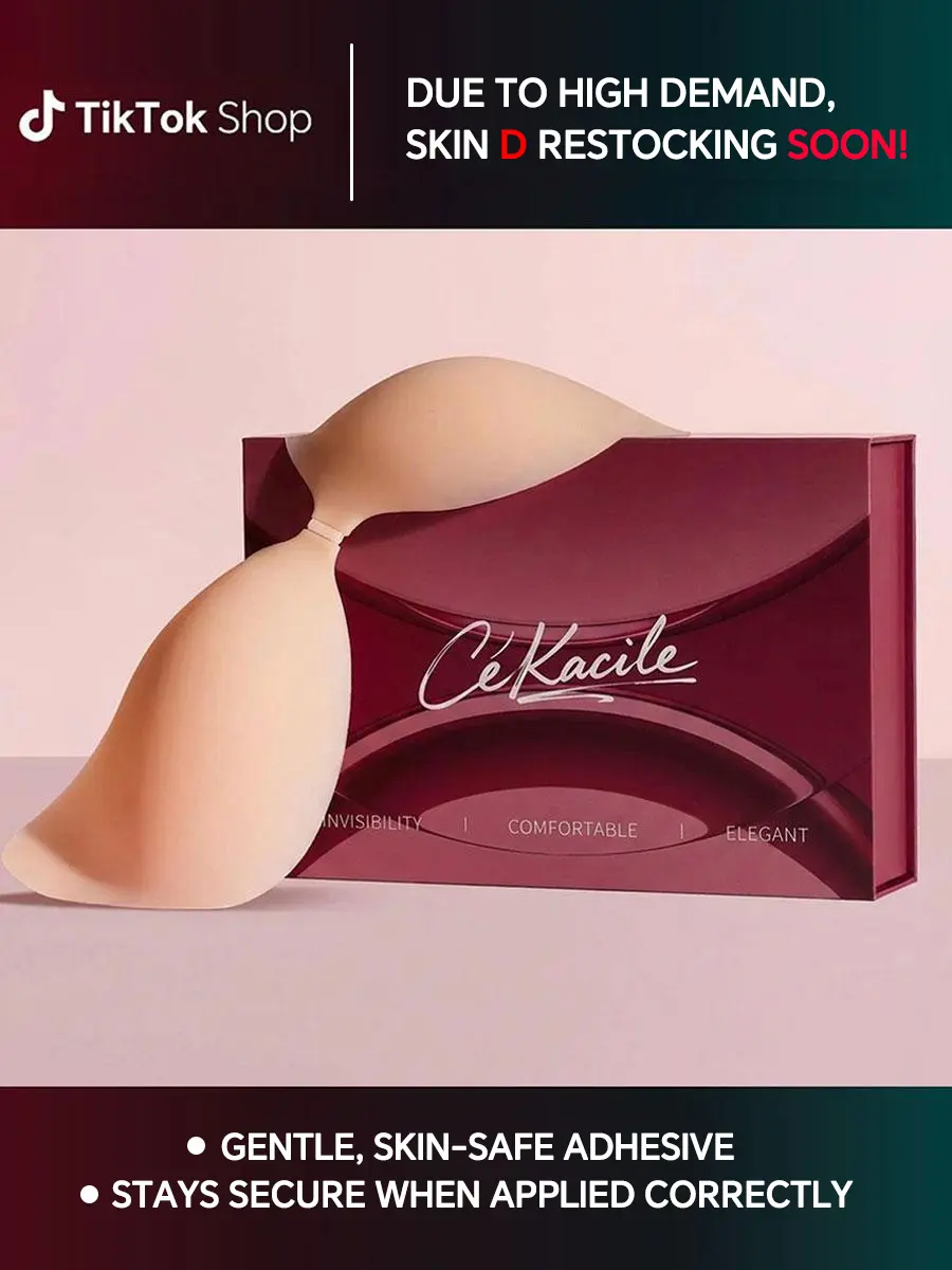 Cékacile Ultra-Thin Invisible Bra - Breathable Lightweight Sticky Bra with Gentle Hold, Seamless No Show Push Up, Ideal for Strapless & Backless Wedding Dress Tops