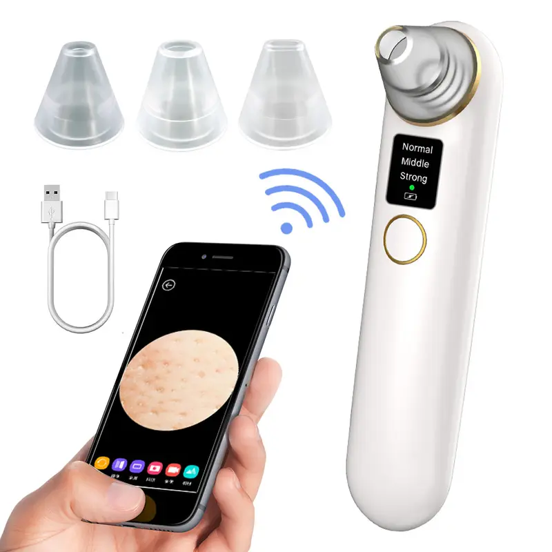 FONENYCA Blackhead Remover Vacuum with Camera USB Rechargeable Pore Cleaner for Face 3 Suction Heads 3 Modes Facial Skincare Tool for Men & Women