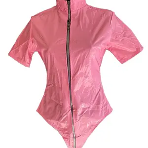 Green-envy’s Sexy pink latex one piece Womenswear Bodysuits