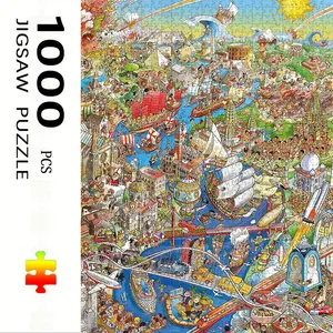 1000 Piece Town Theme Puzzle, Large Adult Family Interactive Toy, DIY Home Decor Brain Challenge, Holiday Scene, Perfect Gift