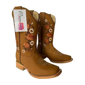 Stephy’s Boots Women's Cowgirl Boots with Rodeo Toe Genuine Leather, Bota Dama 100% Piel