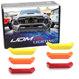 iJDMTOY 6pc Exact Fit Classic Retro Heritage 3-Color Grille Insert Trims For Toyota 2024-up Tacoma TRD Sport, TRD Off-Road or TRD Pre-Runner