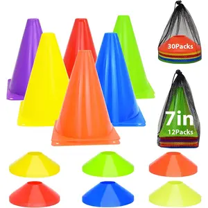 84/42Pcs 7"/9" Plastic Soccer Training Cones Set with Disc Cones and Carry Bag for Sports Drills