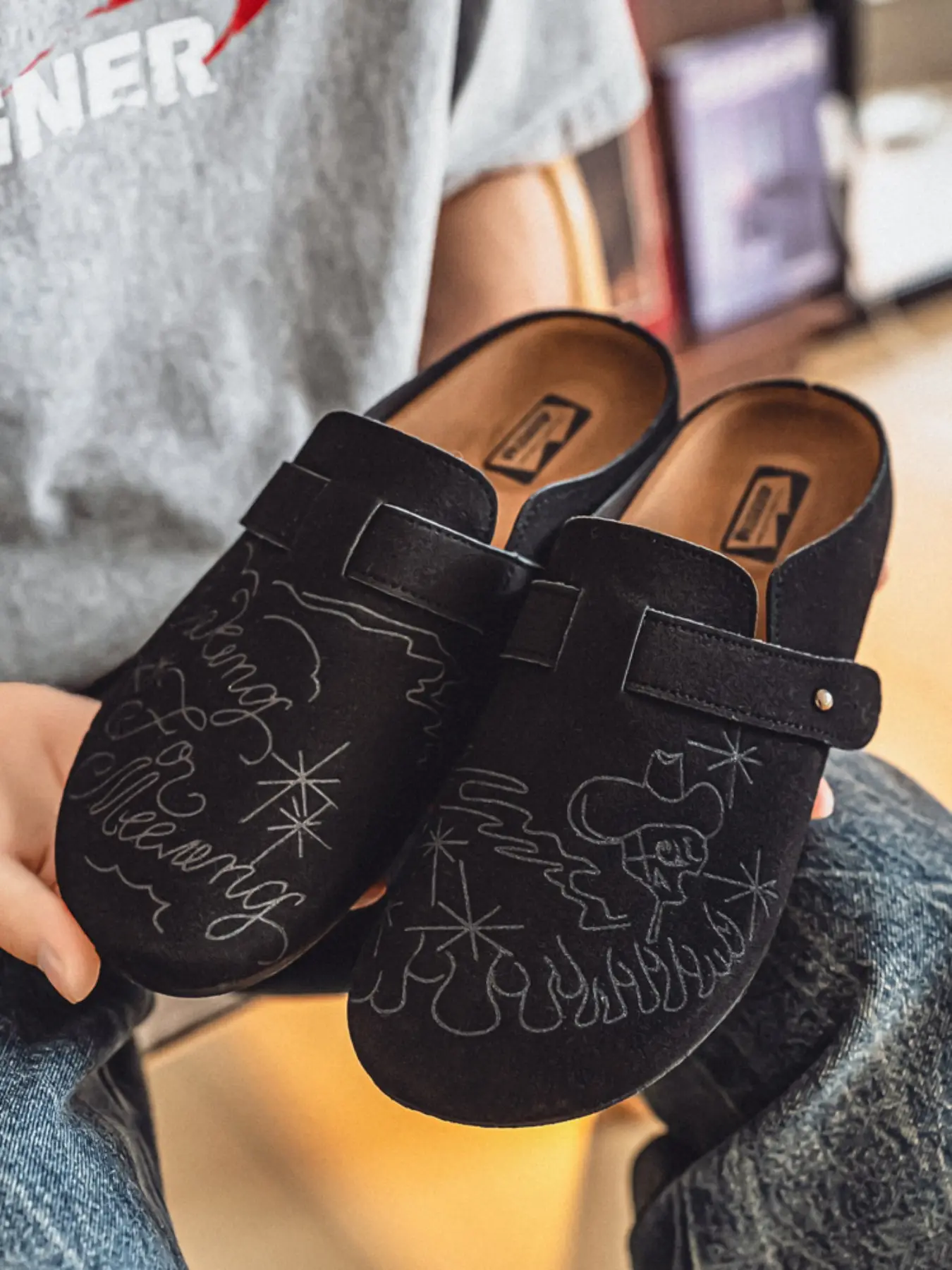 Men's Mules All Season Slip-On Shoes, Casual PU Leather, Breathable Rubber Sole, Comfortable Lightweight Design, Ideal for Daily Wear, Footwear, Streetwear Mules