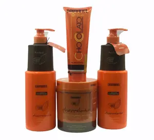 DOMANEL - 4 STEP CHOCOLATE KIT - Restructuring Shampoo - Restructuring Mask - Leave In Conditioner - Restructuring Conditioner - repair - hydrates - revitalizes - nourishes - brings shine