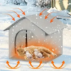 Stray Cats & Dogs Outdoor House/Shelter - Winter Warm & Cold-Resistant, Spacious & Enclosed, Detachable, Easy to Assemble, Bite-Proof & Durable .