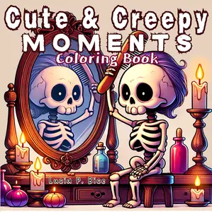 Cute and Creepy Moments Coloring Book: Goth Kawaii Spooky Cutie Designs for Teens and Adults