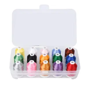 15 Spools Polyester Machine Embroidery Thread Set, 1000M (1100Y) Thread with Storage Box, 20 Color Options, Embroidery Sewing Machine Thread for Quilting, DIY, Sewing, Craft Projects