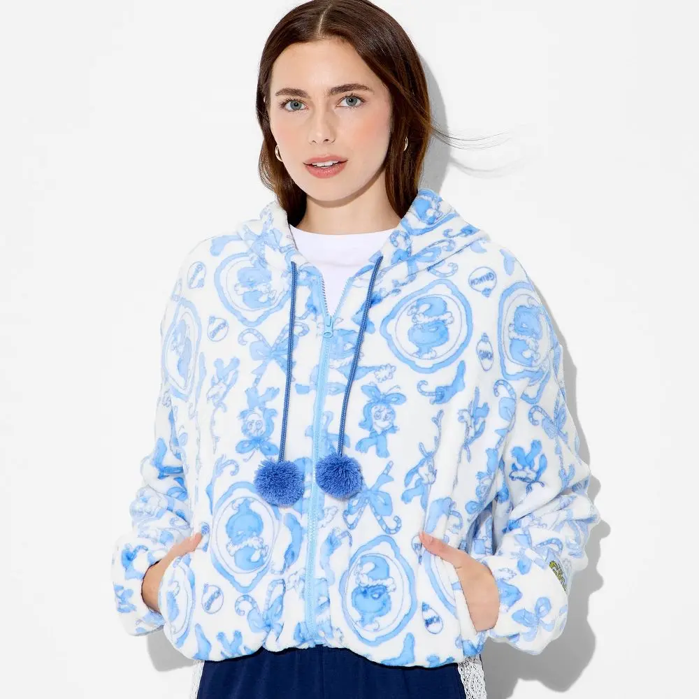 Women's Grinch Zip-Up Graphic Hooded Sweatshirt Women's Grinch Zip-Up Graphic Hooded Sweatshirt