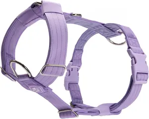 No Pull Dog Harness for Large Dogs, Heavy Duty Dog Harness for Big Strong Breeds, Adjustable, Y Shaped Padded Halter Design with Front Clip - Purple - Large
