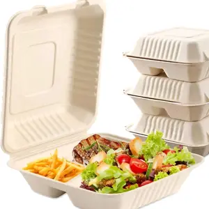 Eco-Friendly & Compostable: Made from 100% sugarcane fiber, these biodegradable clamshell containers are a sustainable alternative to plastic and foam.  Sturdy 1-Compartment Design: Perfect for serving a variety of meals, with a durable build that resists