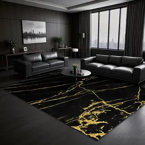 Gold Thread Design Carpet, Rectangle Home Decorative Mat, Non-slip Floor Mat for Living Room Bedroom, Decorative Carpet for Home Decor, Modern Area Rug, Modern Indoor Rug