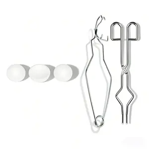 Ceramic Melting Crucible Set with Crucible Tongs - 3 Crucibles + 2 Tongs for Gold Silver Jewelry Casting