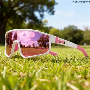 Oversized One-Piece Sports Sunglasses for Men Women, UV400 Protection Anti-Glare Polarized Unisex Eyewear for Cycling, Hiking, Travel, Running & All Outdoor Activities