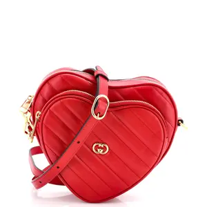Pre-owned GUCCI Leather Shoulder Bags Interlocking G Heart Shoulder Bag Diagonal Quilted Mini by Rebag