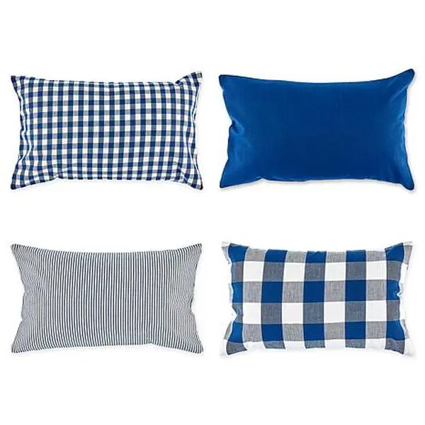 Design Imports Assorted Pillow Covers 12" x 20" Set of 4