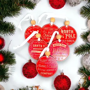 Vintage Style Birch Christmas Ornaments