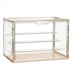 4-Tier Clear Acrylic Display Case, ldeal for Action figures, Dolls, Toys & Collectibles - Large Capacity Stackable Display Cabinet,Magnetic Door, Dustproof Storage & Organizer Box, Tool-Free Easy Assembly