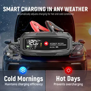 Battery Tender 3 AMP Battery Charger and Maintainer - Automotive Switchable 12V or 6V Smart Automatic for Cars SUVs and Trucks - Lead Acid, AGM, Gel, & Lithium Battery