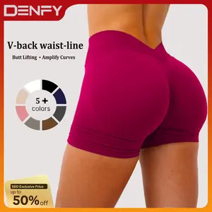 DENFY LJ V-BACK SCRUNCH SHORTS Fitness Gymwear Yoga Pants Gym Workout Sportswear Drying Exercise Yoga High Cycling Quick Drying Gymclothes