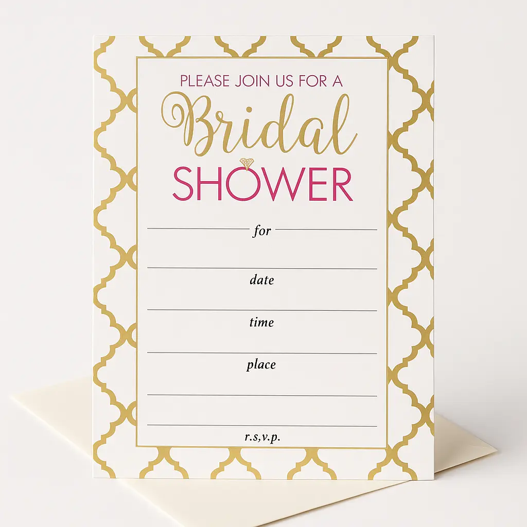 Elegant Bridal Shower Invitations with Envelopes, 20-Pack Elegant Bridal Shower Invitations with Envelopes, 20-Pack