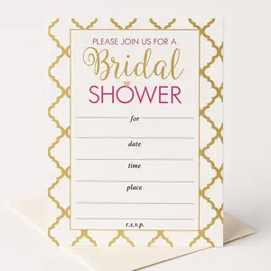 Elegant Bridal Shower Invitations with Envelopes, 20-Pack