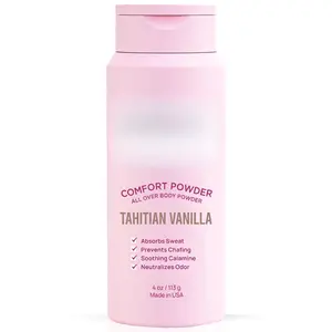 Comfort Powder: Talc Free Anti Chafe Body & Foot Dusting Powder Deodorant for Inner Thigh Chafing, Private Areas, and All Over Body for Women 4oz (Pack of 1), Tahitian Vanilla