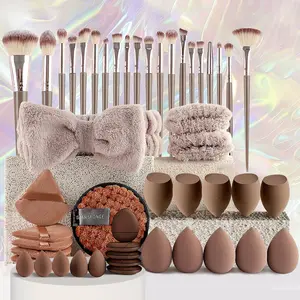 49pcs Makeup Brushes Set, Multi-functional Makeup Tool Set with Makeup Brush Foundation Brush Make up Brushes Kit (Champagne)