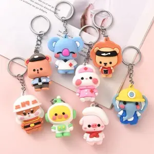 Kawaii Random Keychain Set – Cute Cartoon Keyring Bundle, Soft PVC Charms, Bag Accessories, Aesthetic Gift for Girls Boys