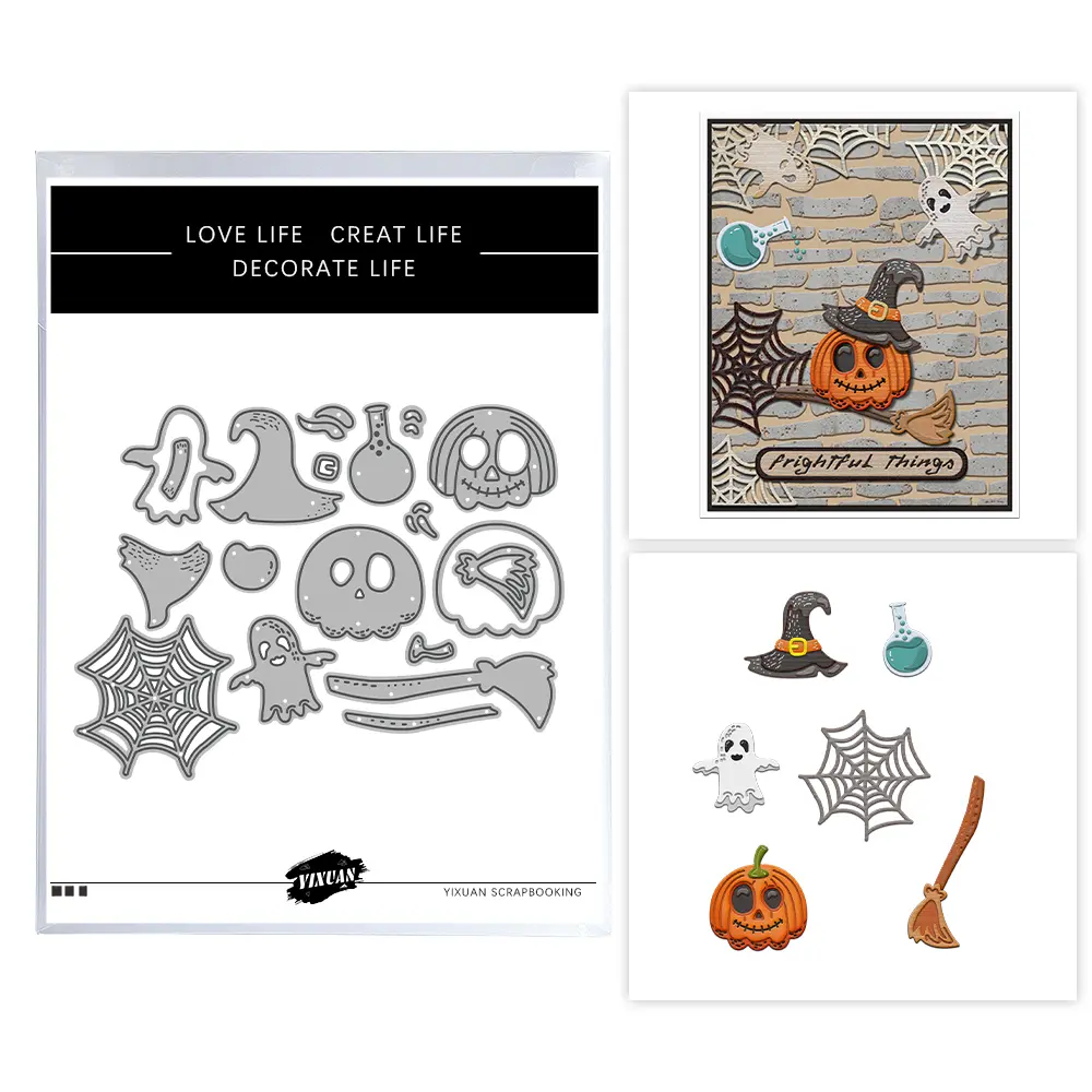 Halloween Clear Silicone stampReusable Stamp with Pumpkins, Skulls, Bats, Santa Claus, and Holiday Designs. Used for Making Cards, scrapbooks, and DIY templates