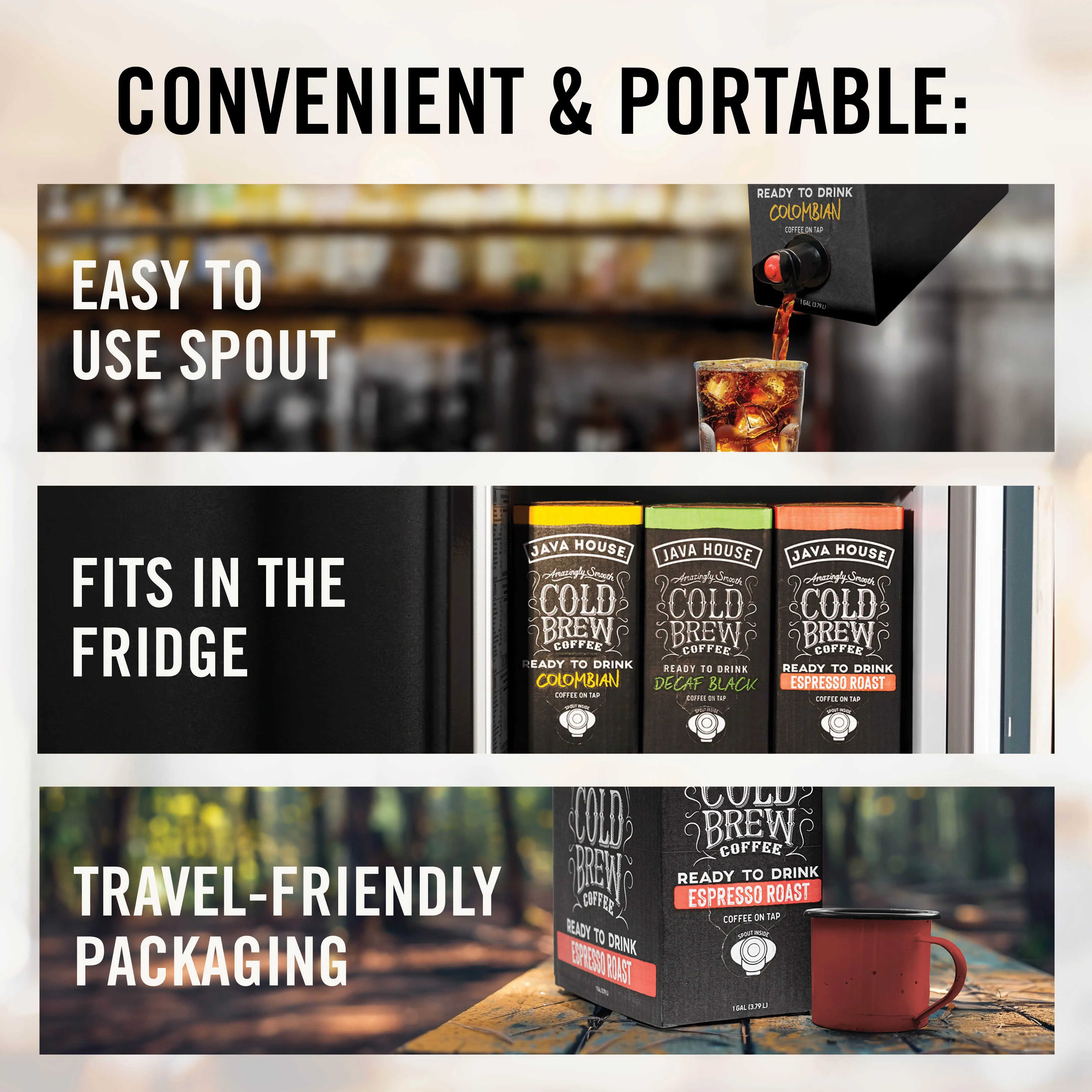 Java House Cold Brew Coffee On Tap, (128 Fluid Ounce Box) Not a  Concentrate, No Sugar, Ready to Drink Liquid (Colombian Roast) - TikTok Shop