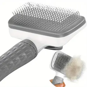 1pc Pet Massage Comb, Pet Brush For Shedding And Grooming, One-click Removes Loose Undercoat Gently Fur Removal Tool For Dog And Cat Grooming Tool