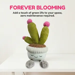Home decoration plush potted plant shaped doll ornaments, flowering cactus shaped, smiling expressions, give you a happy and good mood, make your life more interesting
