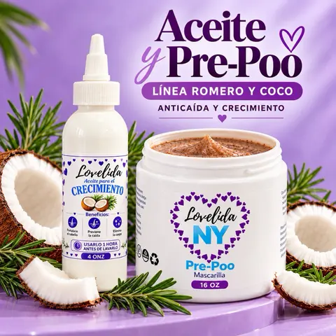 Lovelida Pre-poo  + oil Rosemary & Coconut for All Hair  - Haircare Set