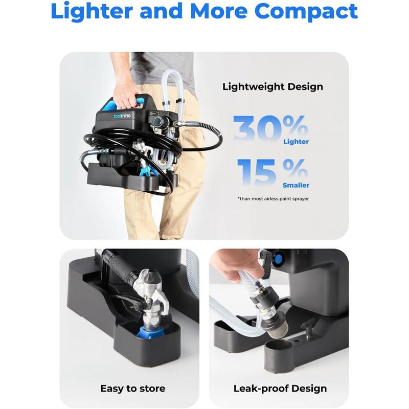 Toolrhino airless paint sprayer for house painting diy beginners choice with accessories storage space lightweight design thinningfree quick clean for 5 gallon diy painting projects