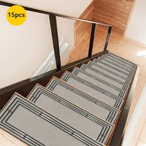 Non-Slip Stair Carpet, Step Protection Carpet, Decorative Bordered Stair Mat, Non Slip Rugs for Home Decoration & Bedroom Accessories - Suitable for Indoor, Outdoor Stairs & Multiple Scenarios.