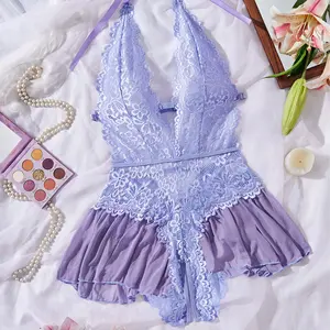 Women's Sexy Fitted Jumpsuit, Romantic Cute Style, Semi-Transparent Breathable Fabric, Ideal for Dates Parties, Role Play, All Seasons