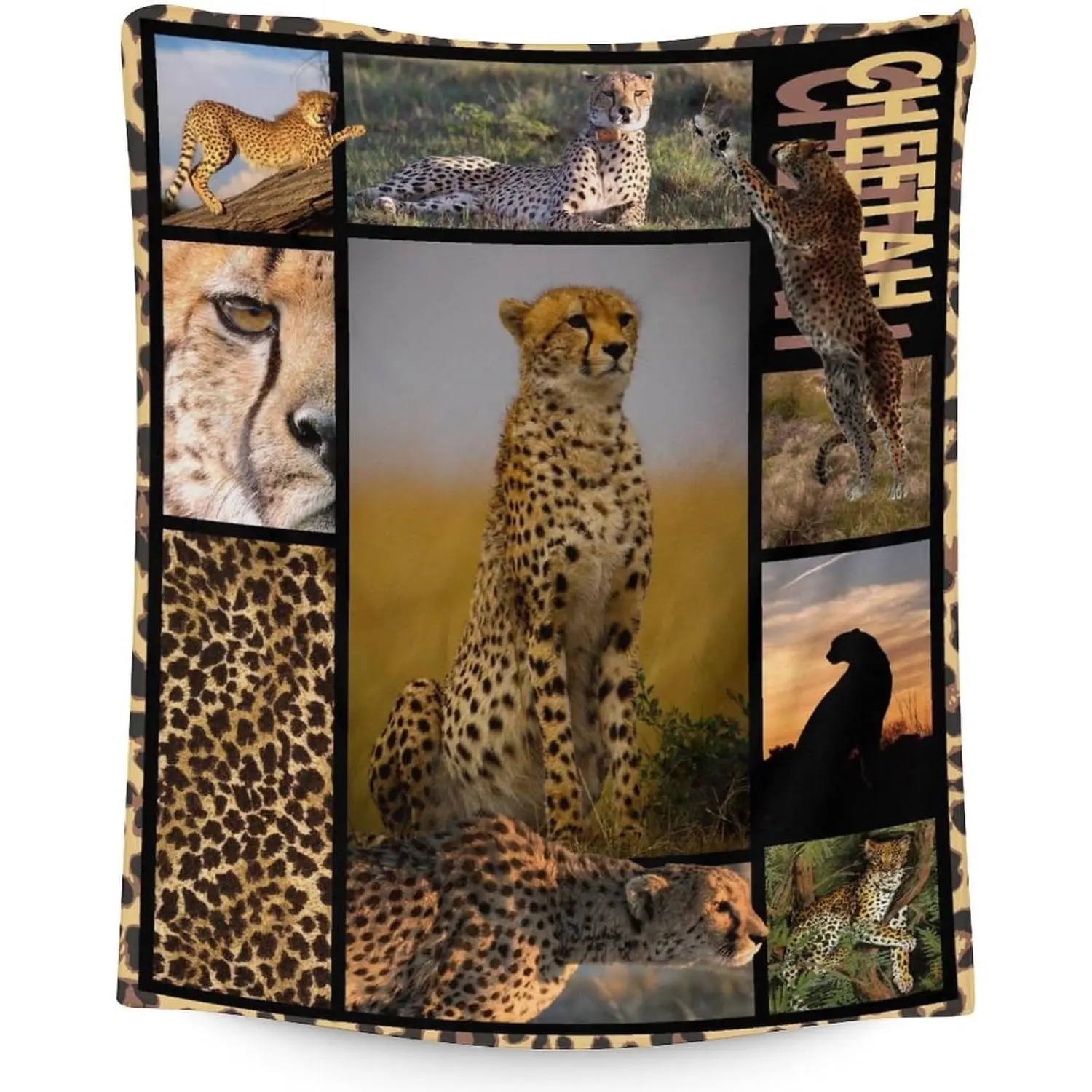 Flannel Blanket | Cute Cheetah Soft Flannel Throw Blanket, Fuzzy Warm Cozy Design, Perfect Gifts For Kids Adults, Ideal For Couch Office Home Bedroom Decor | Home & Gift
