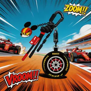 Disney Mickey Mouse Racing F1 Series Earphone Case - Stylish Protective Cover with Premium Keychain, Unisex, Birthday & Holiday Gift for Mickey Fans Summer Vibes