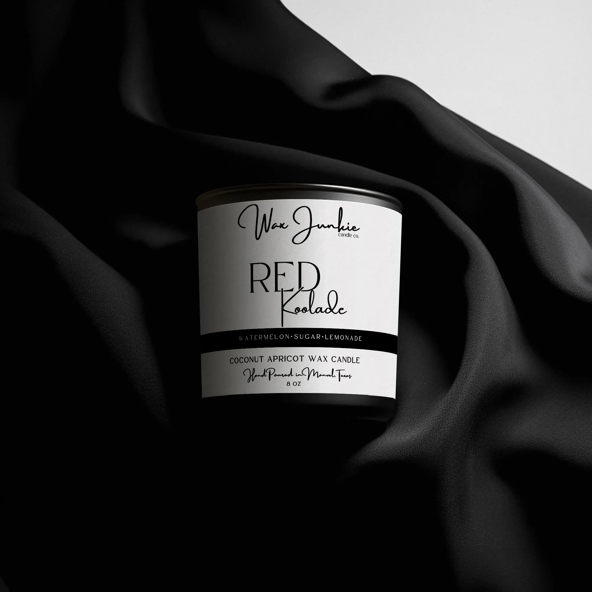 Wax Junkie Red Koolade Triple Scented Candle Luxury Coconut Apricot Wax 8 oz Long Lasting Burn Sweet Juicy Nostalgic Summer Watermelon Pink Sugar Lemonade Scent Household Candle