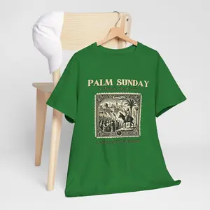 Palm Sunday Unisex Heavy Cotton Tee, Faith-Based Shirt, Religious Tee, Easter Celebration Apparel, Spiritual Gift