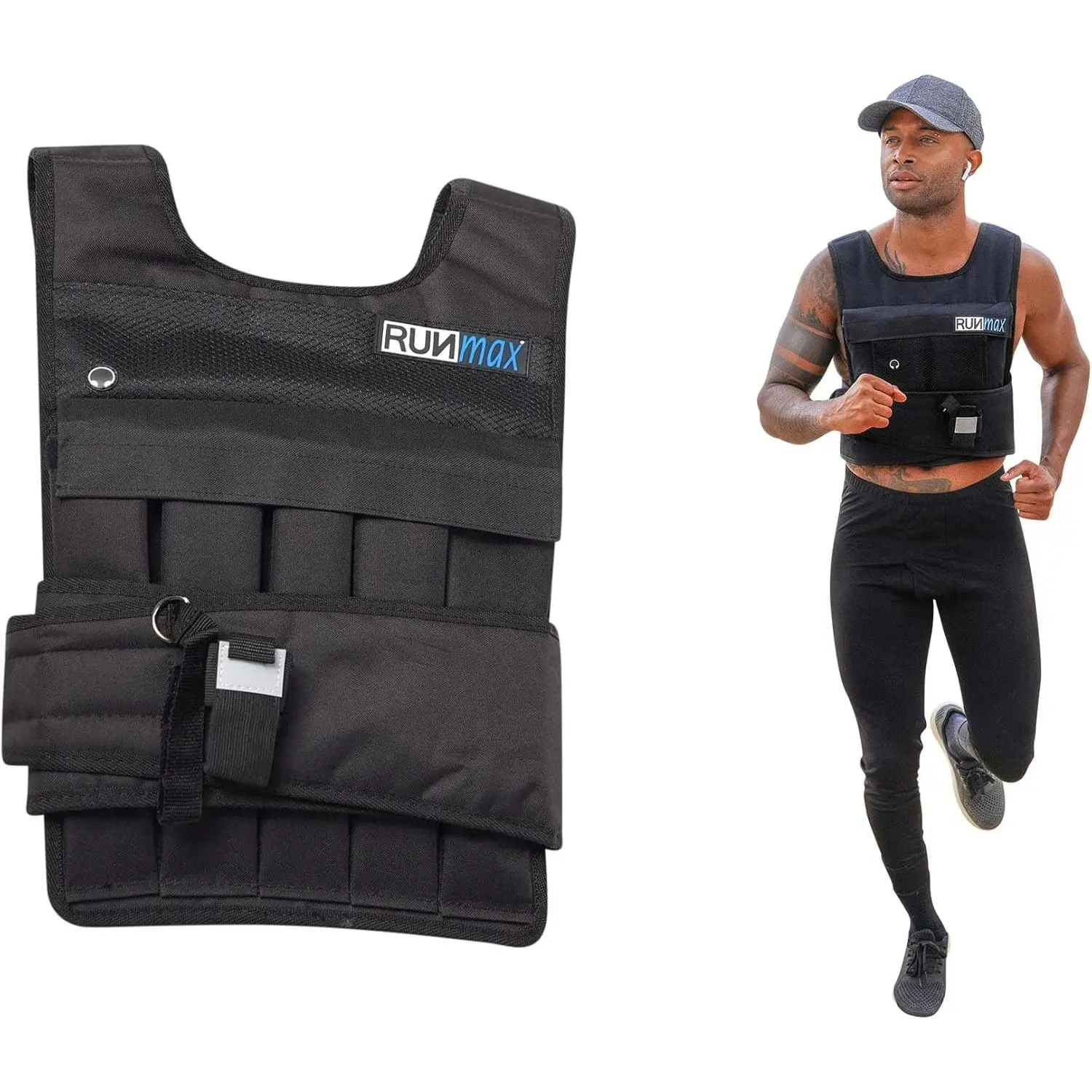 Compact 1-Piece Weighted Vest for Men and Women, 40 lbs with Adjustable Weights for Cross Training and Resistance Workouts, Add Resistance, Universal Size, One Piece Design