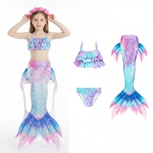 Soocosisx Mermaid Swimsuit Mermaid Tail Swimsuit Girls Swimsuit Pants Set Children's Swimsuit
