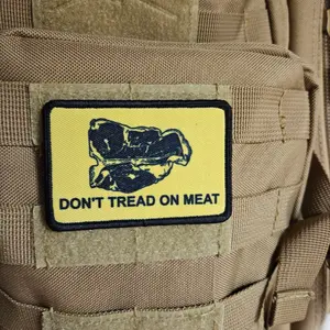 Don't tread on meat Gadsden flag goose meme 2"x3" removable morale patch with hook and loop backing