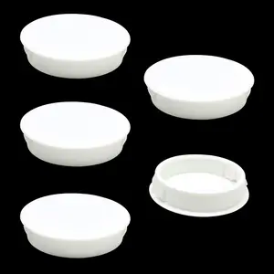 1-3/4"(45mm) Plastic Hole Plugs, Flush Type Snap-in Locking Hole Plugs for Door Screw Shelf, Round Drilling Hole Cover for Cabinet Furniture Cupboard Shelves Pipe Insert End Caps, 5PCS White