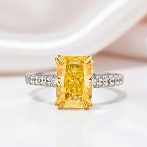 Stunning Radiant Cut Yellow Sapphire Engagement Ring